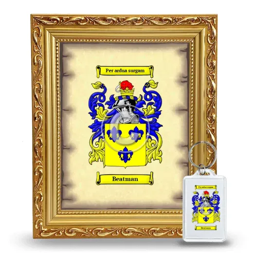 Beatman Framed Coat of Arms and Keychain - Gold