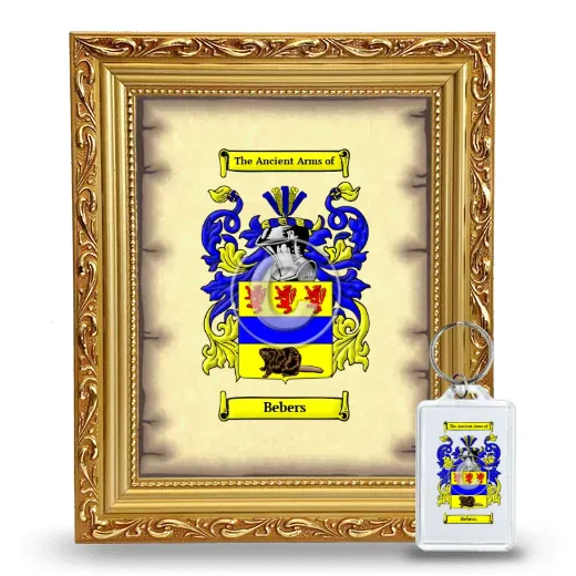 Bebers Framed Coat of Arms and Keychain - Gold