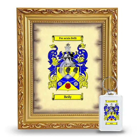 Beily Framed Coat of Arms and Keychain - Gold