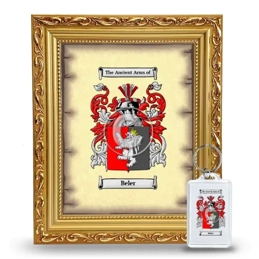 Beler Framed Coat of Arms and Keychain - Gold
