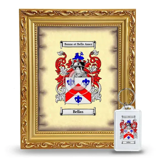 Bellas Framed Coat of Arms and Keychain - Gold
