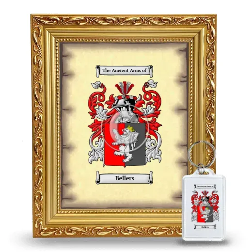 Bellers Framed Coat of Arms and Keychain - Gold