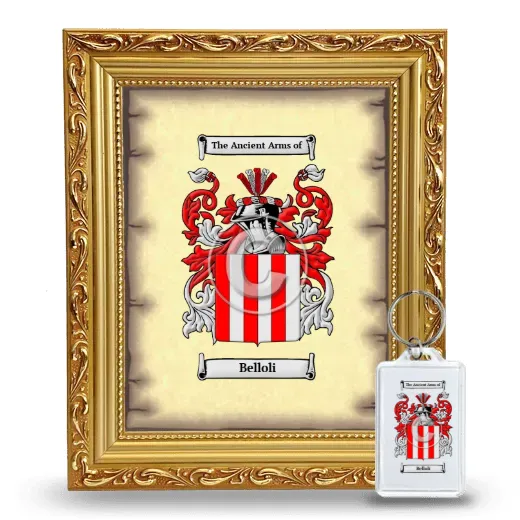 Belloli Framed Coat of Arms and Keychain - Gold