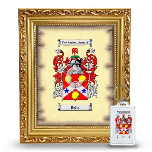 Belts Framed Coat of Arms and Keychain - Gold