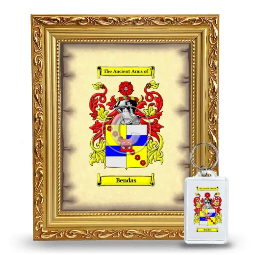Bendas Framed Coat of Arms and Keychain - Gold
