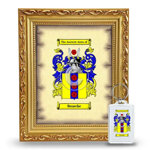 Benecke Framed Coat of Arms and Keychain - Gold