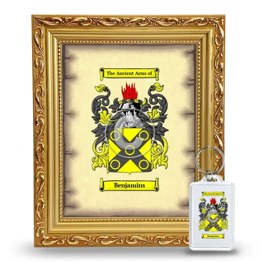 Benjamins Framed Coat of Arms and Keychain - Gold