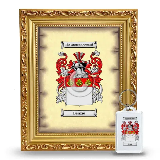 Benzie Framed Coat of Arms and Keychain - Gold