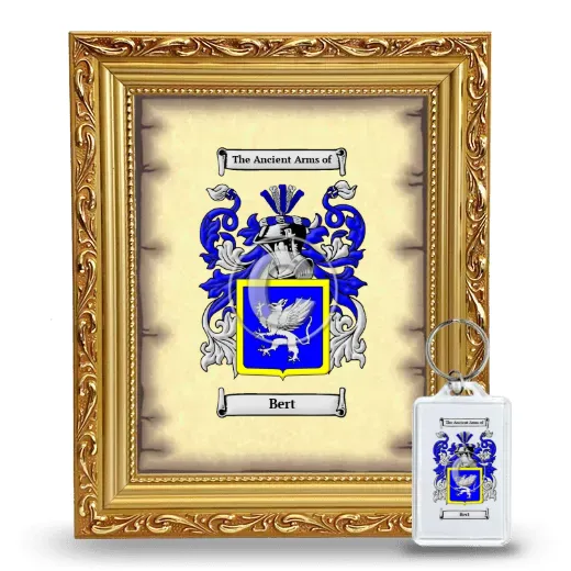 Bert Framed Coat of Arms and Keychain - Gold
