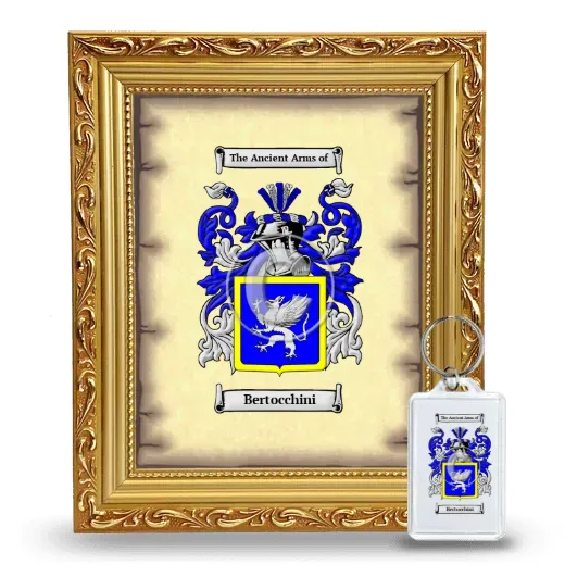 Bertocchini Framed Coat of Arms and Keychain - Gold