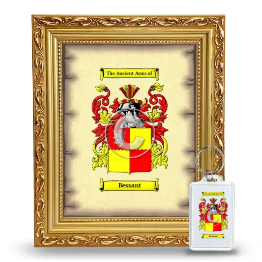 Bessant Framed Coat of Arms and Keychain - Gold