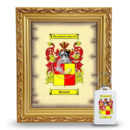 Bessent Framed Coat of Arms and Keychain - Gold