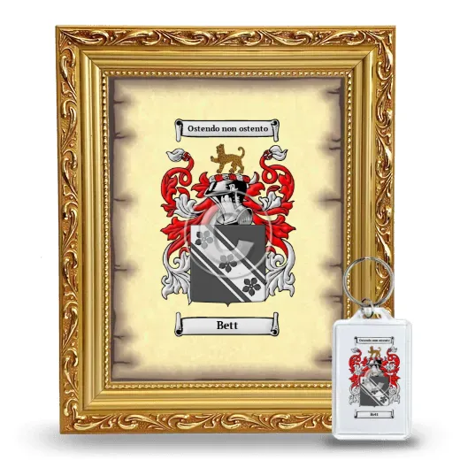 Bett Framed Coat of Arms and Keychain - Gold