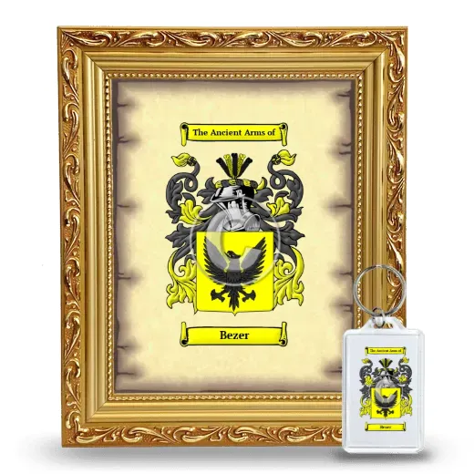 Bezer Framed Coat of Arms and Keychain - Gold