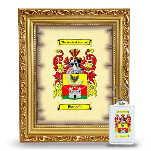 Biancoli Framed Coat of Arms and Keychain - Gold