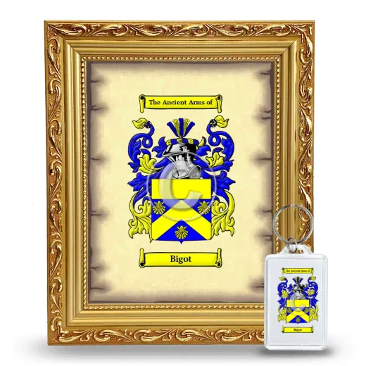 Bigot Framed Coat of Arms and Keychain - Gold