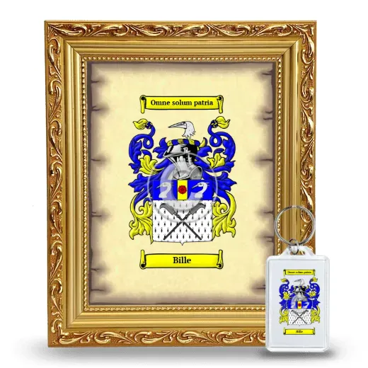 Bille Framed Coat of Arms and Keychain - Gold