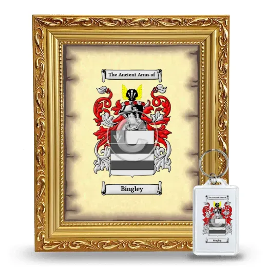 Bingley Framed Coat of Arms and Keychain - Gold