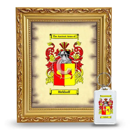 Birkhoff Framed Coat of Arms and Keychain - Gold