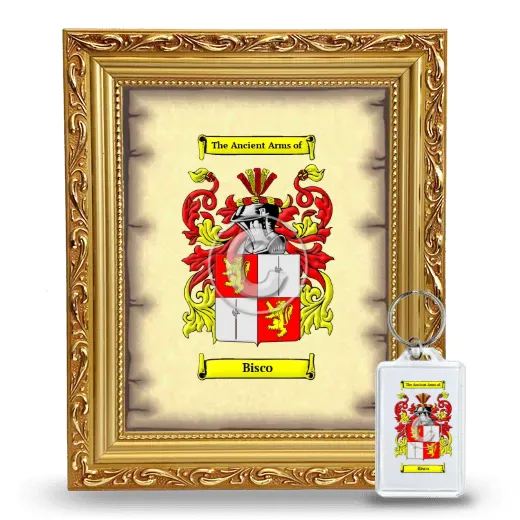 Bisco Framed Coat of Arms and Keychain - Gold