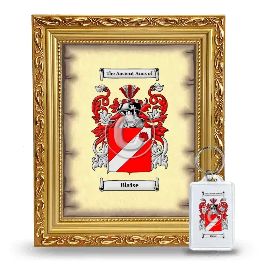 Blaise Framed Coat of Arms and Keychain - Gold