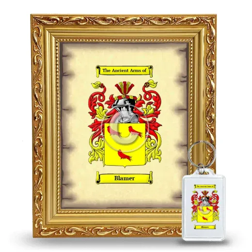 Blamer Framed Coat of Arms and Keychain - Gold