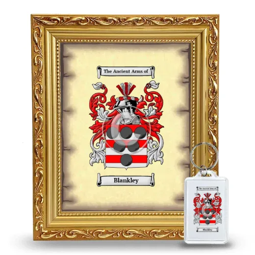 Blankley Framed Coat of Arms and Keychain - Gold