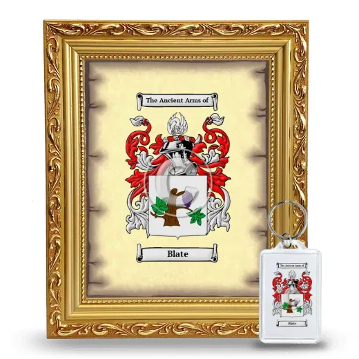 Blate Framed Coat of Arms and Keychain - Gold