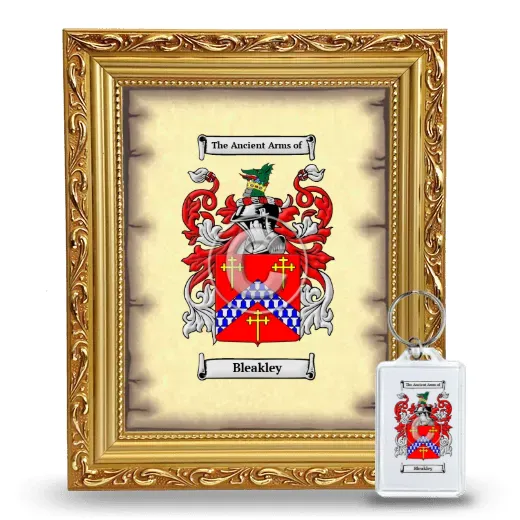 Bleakley Framed Coat of Arms and Keychain - Gold