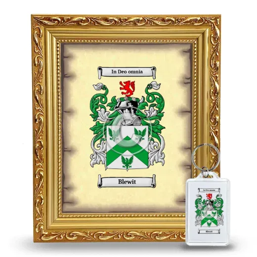 Blewit Framed Coat of Arms and Keychain - Gold