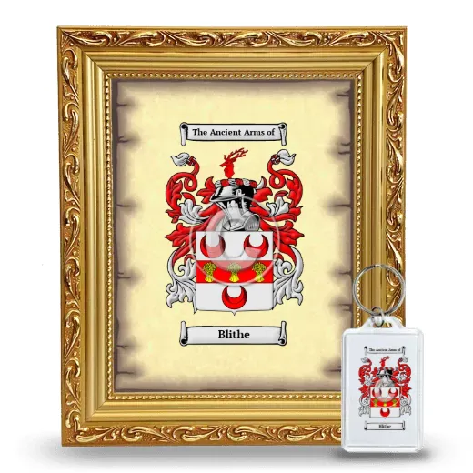Blithe Framed Coat of Arms and Keychain - Gold