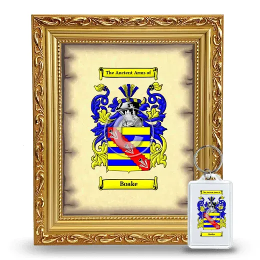 Boake Framed Coat of Arms and Keychain - Gold