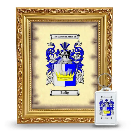 Bodig Framed Coat of Arms and Keychain - Gold