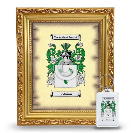Bodman Framed Coat of Arms and Keychain - Gold