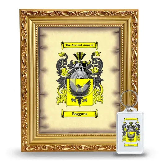 Boggans Framed Coat of Arms and Keychain - Gold