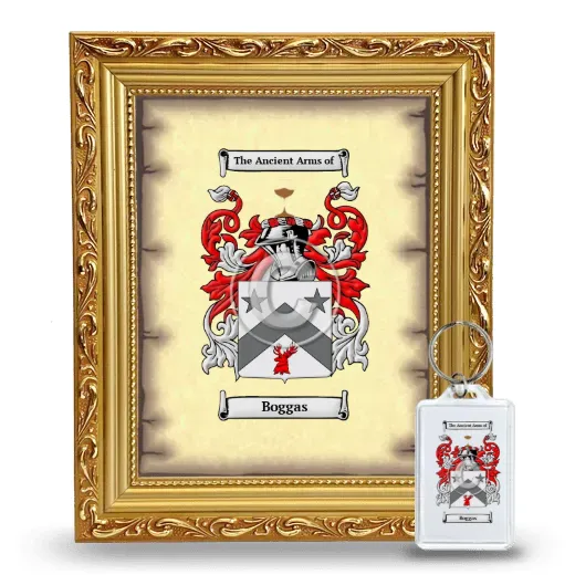 Boggas Framed Coat of Arms and Keychain - Gold