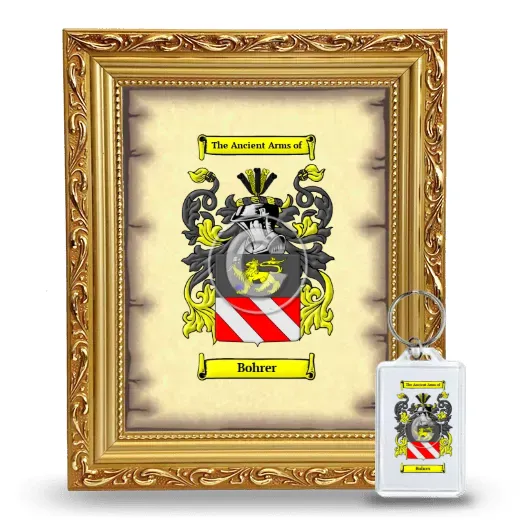 Bohrer Framed Coat of Arms and Keychain - Gold