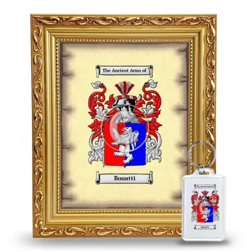 Bonatti Framed Coat of Arms and Keychain - Gold