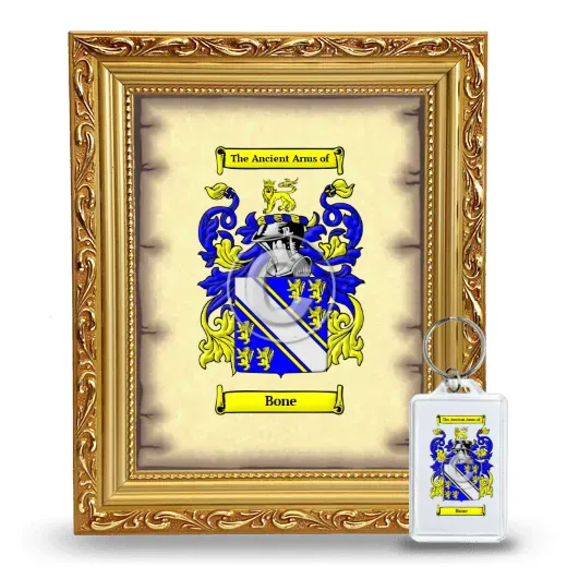 Bone Framed Coat of Arms and Keychain - Gold