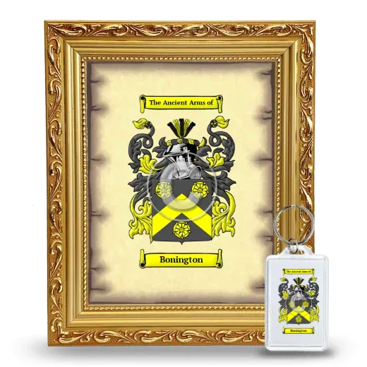 Bonington Framed Coat of Arms and Keychain - Gold