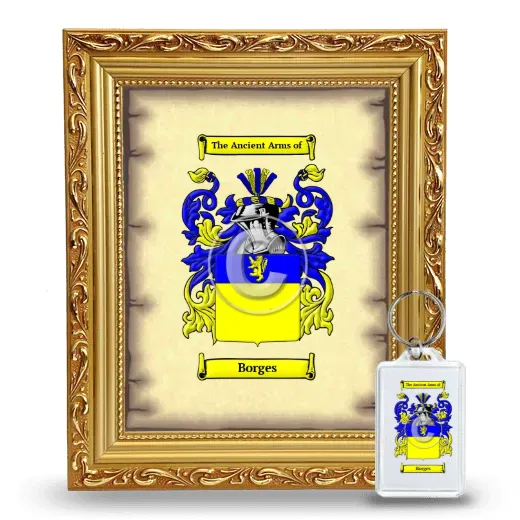 Borges Framed Coat of Arms and Keychain - Gold