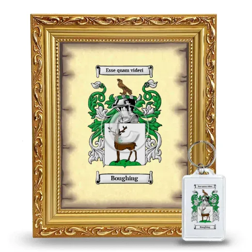 Boughing Framed Coat of Arms and Keychain - Gold