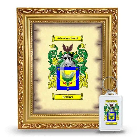 Bouker Framed Coat of Arms and Keychain - Gold