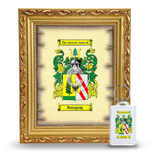 Bourguig Framed Coat of Arms and Keychain - Gold