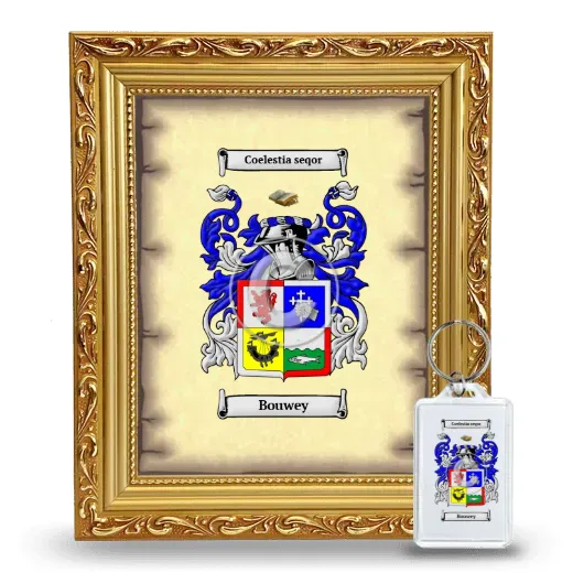 Bouwey Framed Coat of Arms and Keychain - Gold