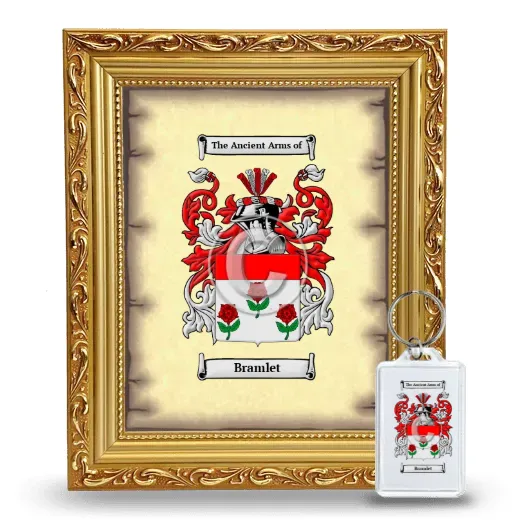 Bramlet Framed Coat of Arms and Keychain - Gold