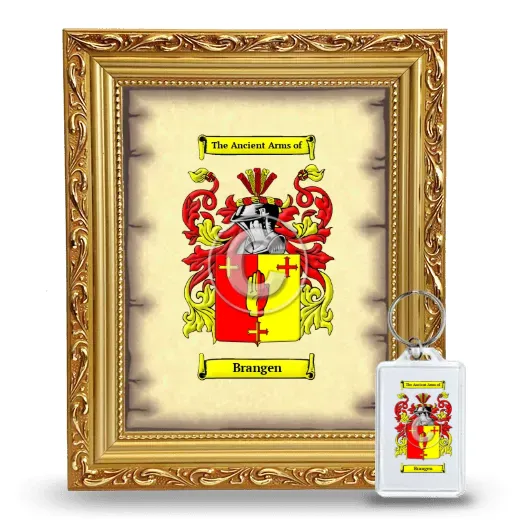 Brangen Framed Coat of Arms and Keychain - Gold