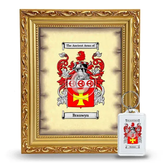 Branwyn Framed Coat of Arms and Keychain - Gold