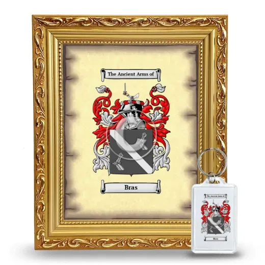 Bras Framed Coat of Arms and Keychain - Gold