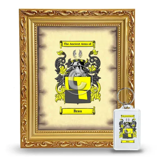 Brau Framed Coat of Arms and Keychain - Gold